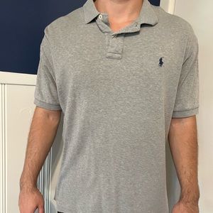 Relaxed grey polo T-shirt